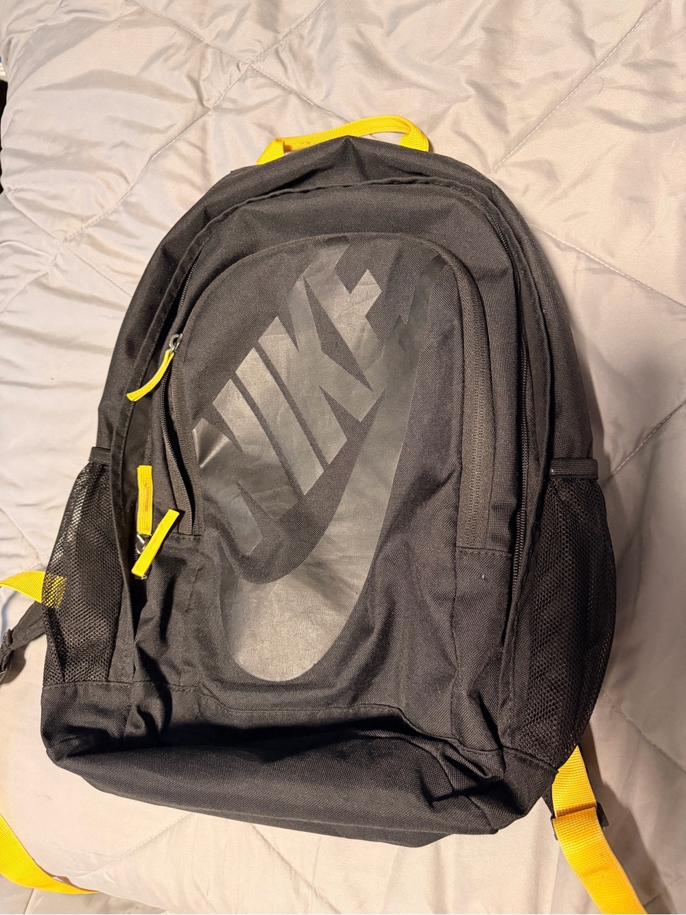 Nike Black Backpack with Yellow Trim